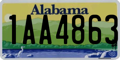 AL license plate 1AA4863