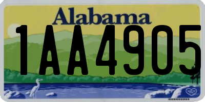 AL license plate 1AA4905