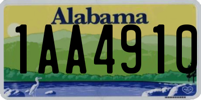 AL license plate 1AA4910