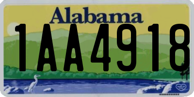 AL license plate 1AA4918