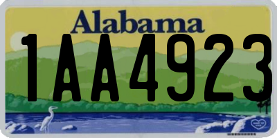 AL license plate 1AA4923