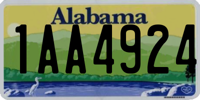 AL license plate 1AA4924