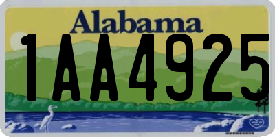 AL license plate 1AA4925