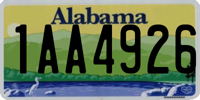 AL license plate 1AA4926