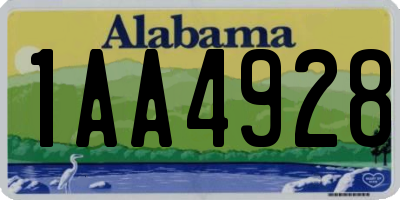 AL license plate 1AA4928