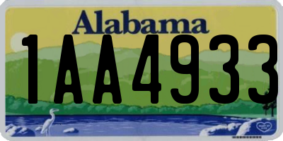 AL license plate 1AA4933