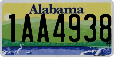 AL license plate 1AA4938