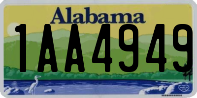 AL license plate 1AA4949