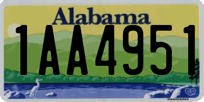 AL license plate 1AA4951