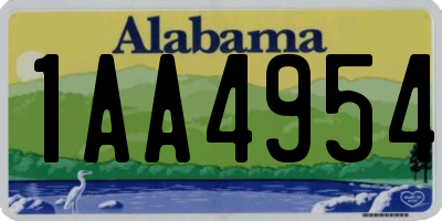 AL license plate 1AA4954