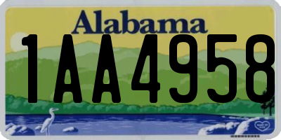 AL license plate 1AA4958