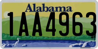 AL license plate 1AA4963