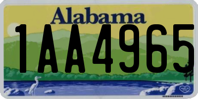 AL license plate 1AA4965