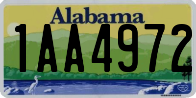 AL license plate 1AA4972