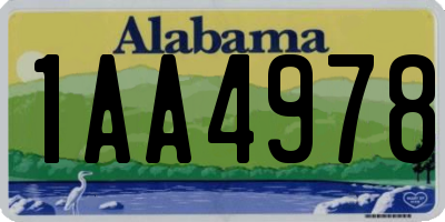 AL license plate 1AA4978