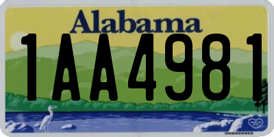 AL license plate 1AA4981