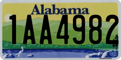 AL license plate 1AA4982