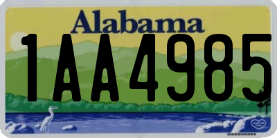 AL license plate 1AA4985