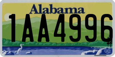 AL license plate 1AA4996