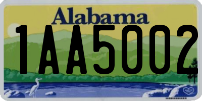 AL license plate 1AA5002