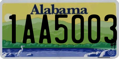 AL license plate 1AA5003