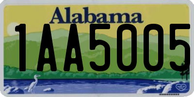 AL license plate 1AA5005