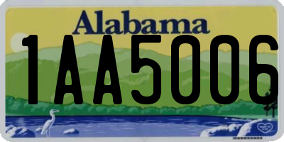 AL license plate 1AA5006