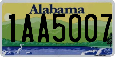 AL license plate 1AA5007