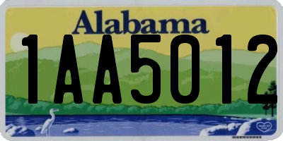 AL license plate 1AA5012