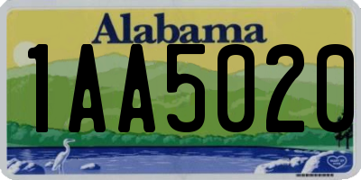 AL license plate 1AA5020