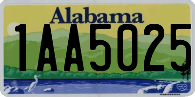 AL license plate 1AA5025