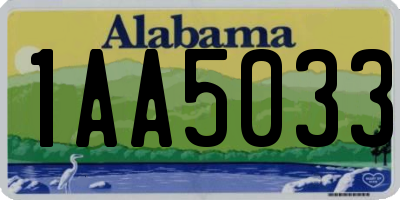 AL license plate 1AA5033