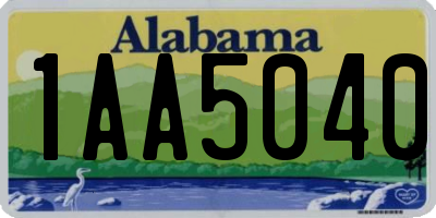 AL license plate 1AA5040