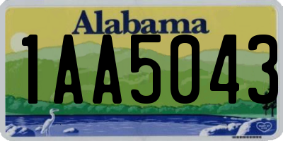 AL license plate 1AA5043