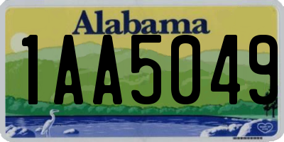 AL license plate 1AA5049