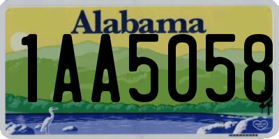 AL license plate 1AA5058