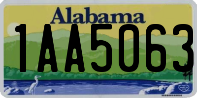 AL license plate 1AA5063