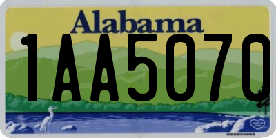 AL license plate 1AA5070