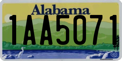 AL license plate 1AA5071