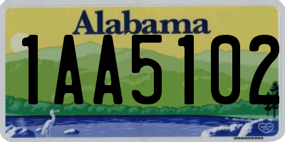 AL license plate 1AA5102