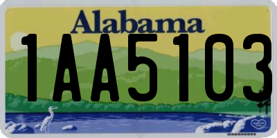 AL license plate 1AA5103