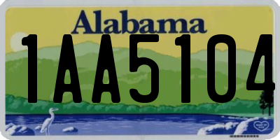 AL license plate 1AA5104