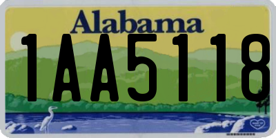 AL license plate 1AA5118