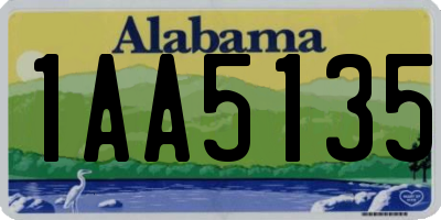 AL license plate 1AA5135