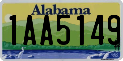 AL license plate 1AA5149