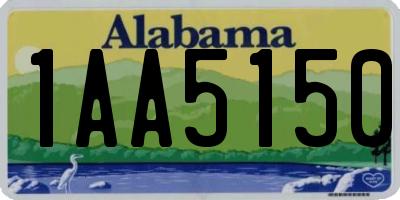 AL license plate 1AA5150