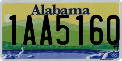 AL license plate 1AA5160