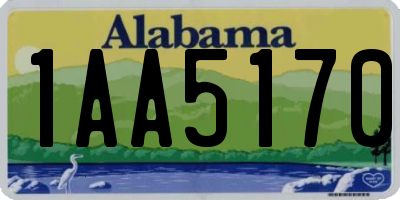 AL license plate 1AA5170