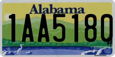 AL license plate 1AA5180