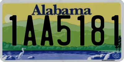 AL license plate 1AA5181